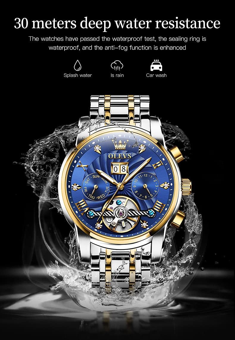 RELOJ DE PULSERA OLEVS AUTOMATIC DORADO PARA HOMBRE - 5