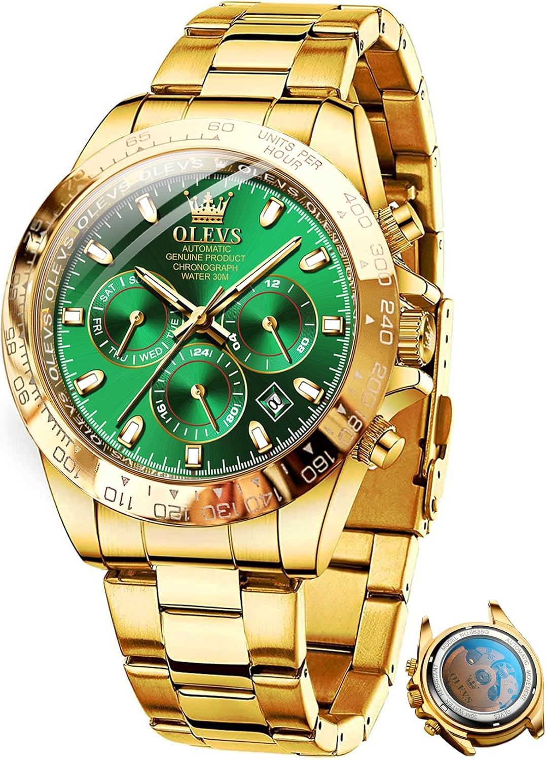 RELOJ DE PULSERA OLEVS AUTOMATIC DORADO PARA HOMBRE - 1