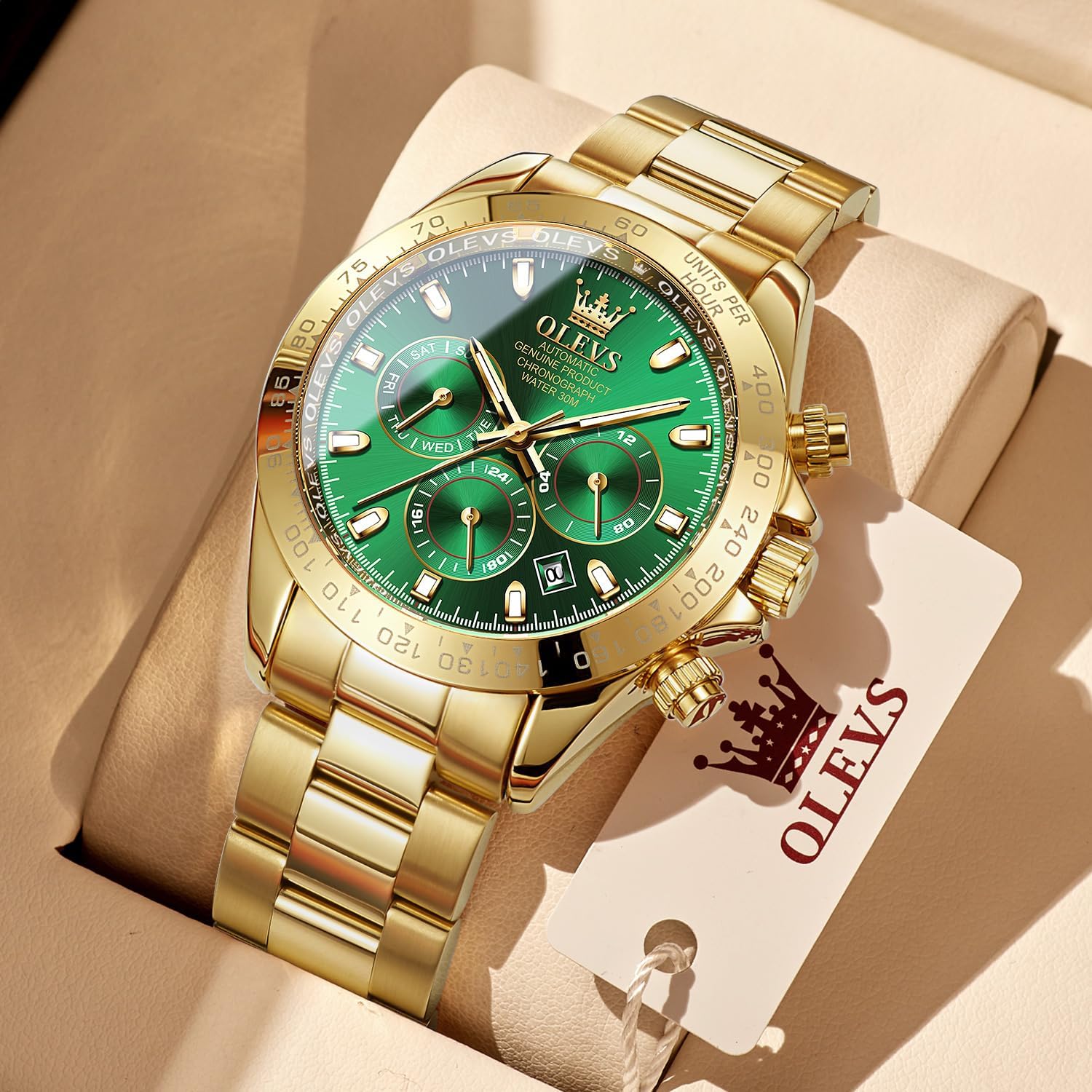 RELOJ DE PULSERA OLEVS AUTOMATIC DORADO PARA HOMBRE - 2