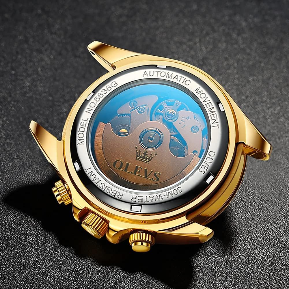 RELOJ DE PULSERA OLEVS AUTOMATIC GOLD PARA HOMBRE ACERO INOXIDABLE CLÁSICO - 5