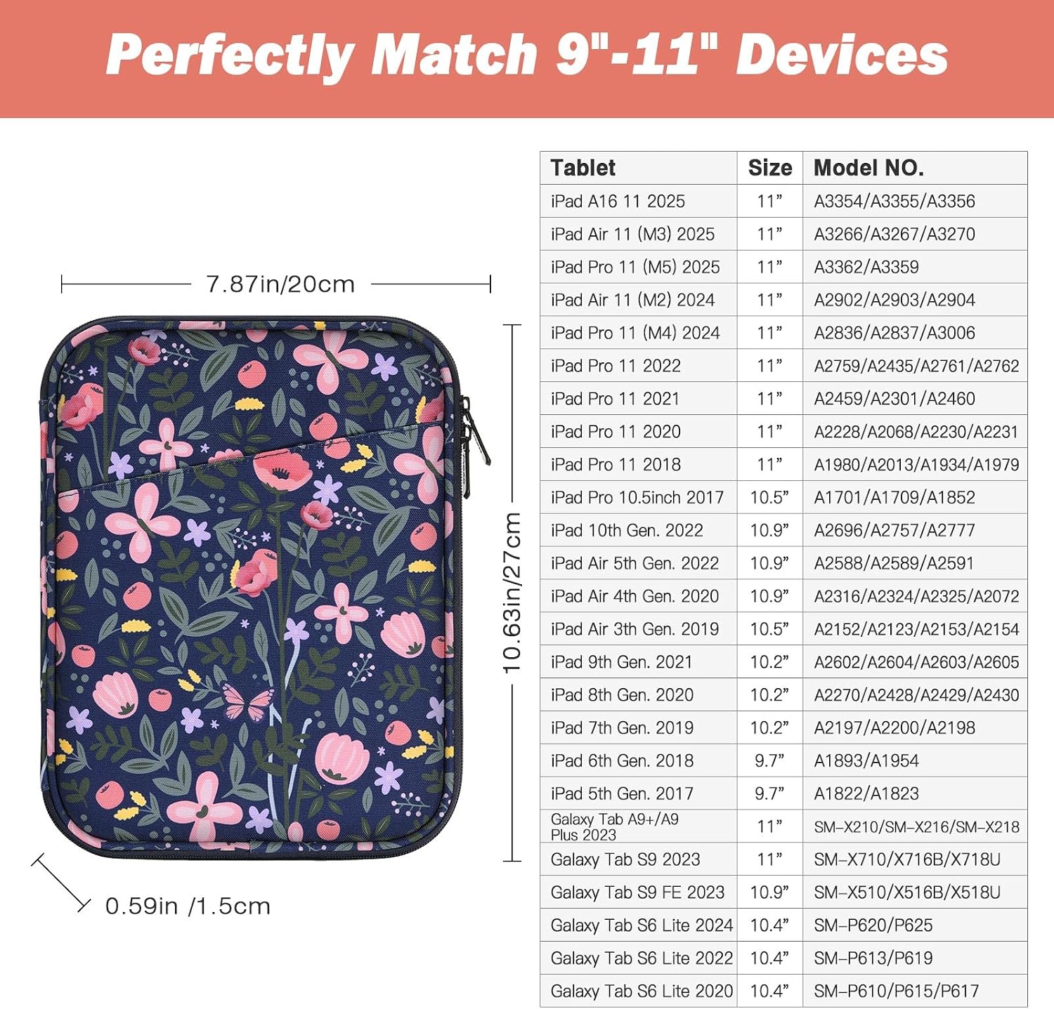 FUNDA PARA TABLET MOKO 9-11 PULGADAS CON BOLSILLO PARA ACCESORIOS - 2