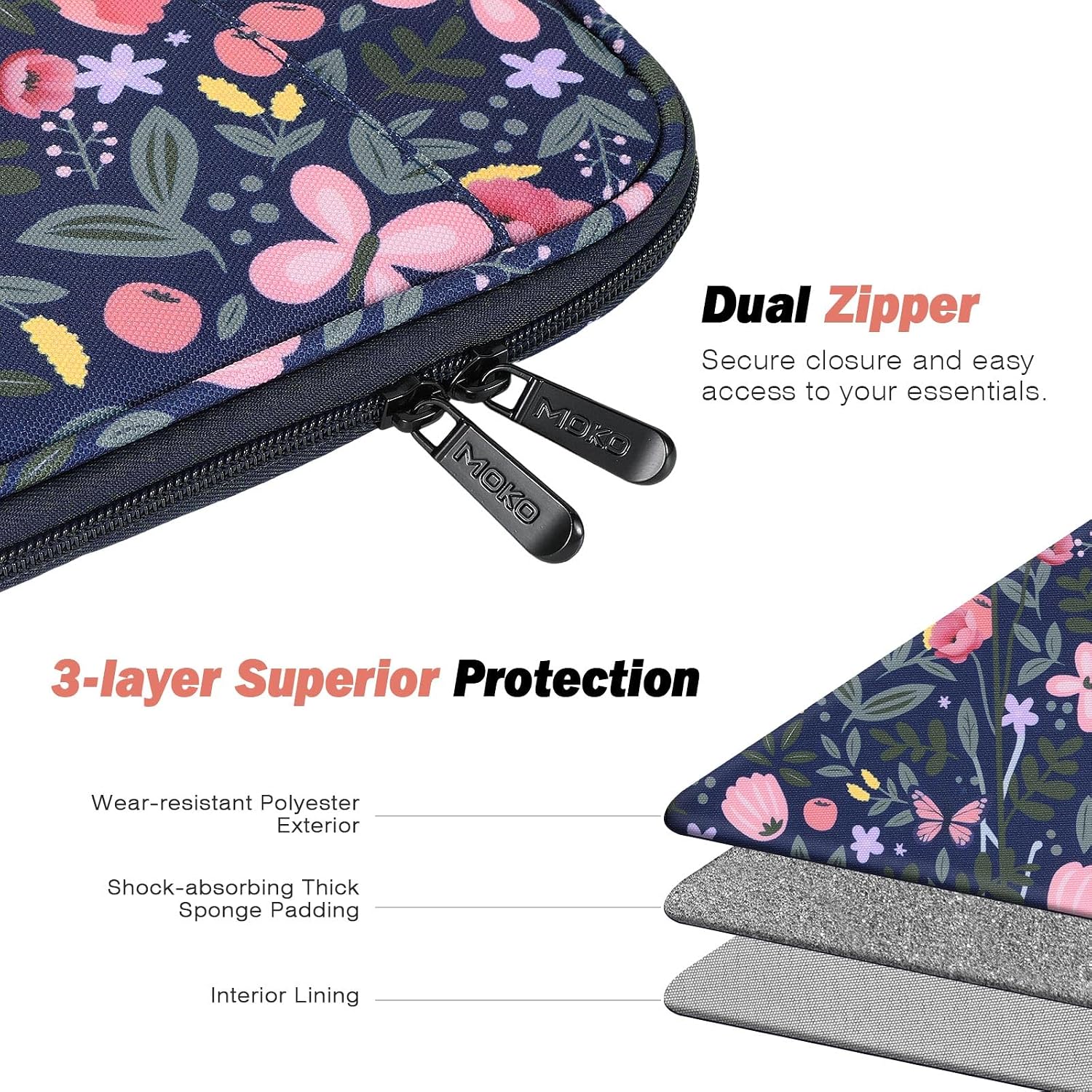FUNDA PARA TABLET MOKO 9-11 PULGADAS CON BOLSILLO PARA ACCESORIOS - 5