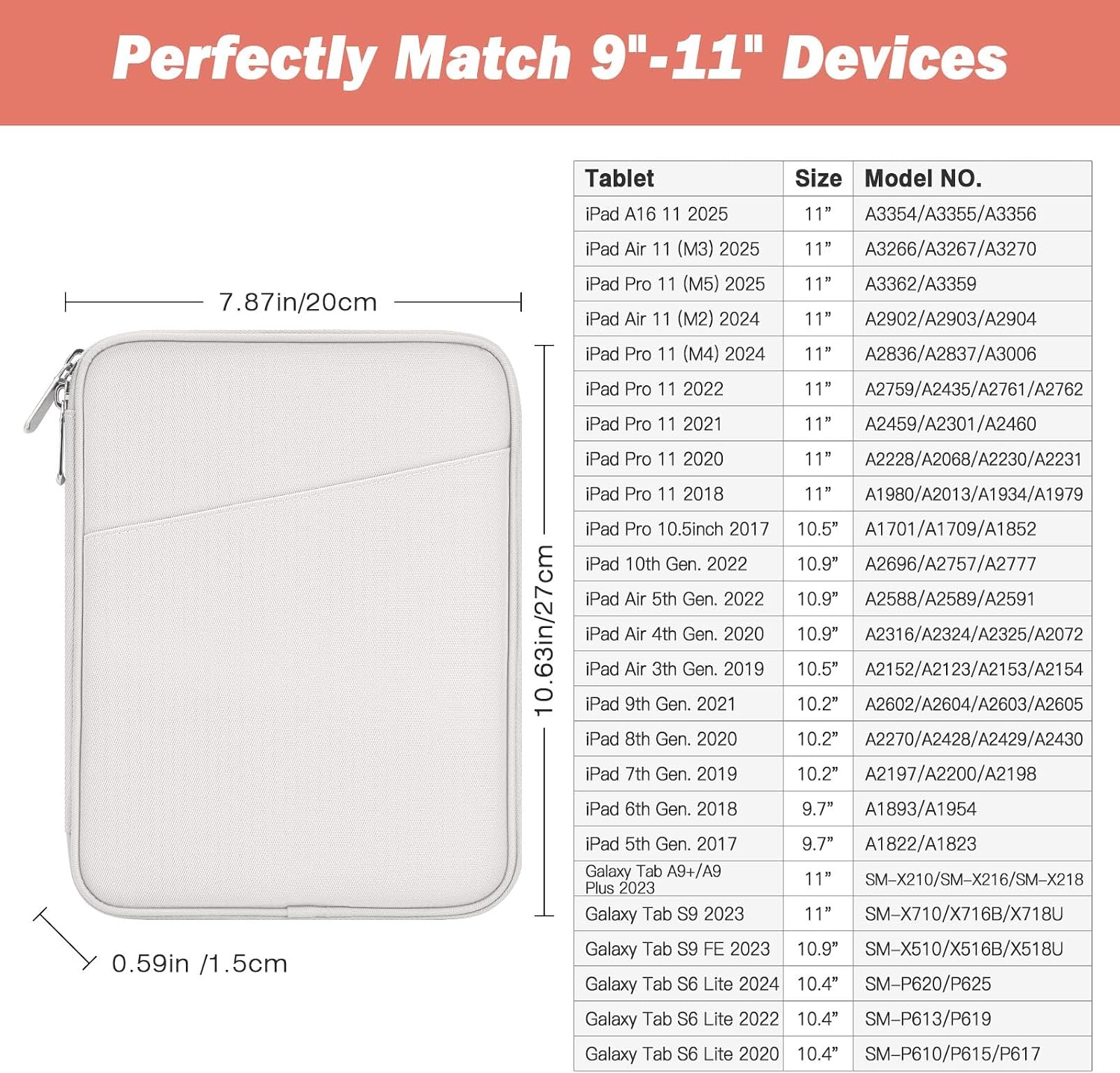 FUNDA PARA TABLET MOKO 9-11 PULGADAS CON BOLSILLO PARA ACCESORIOS - 2