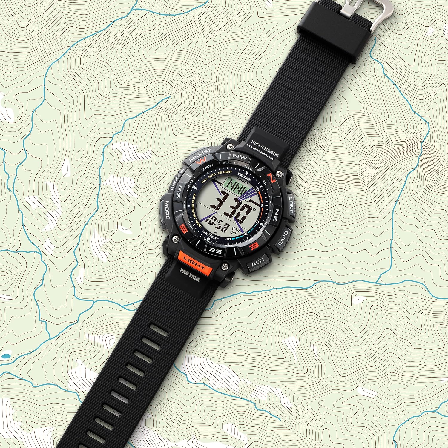 RELOJ DE PULSERA CASIO PRG340 SERIES PRO TREK 100 METROS RESISTENCIA AGUA - 2