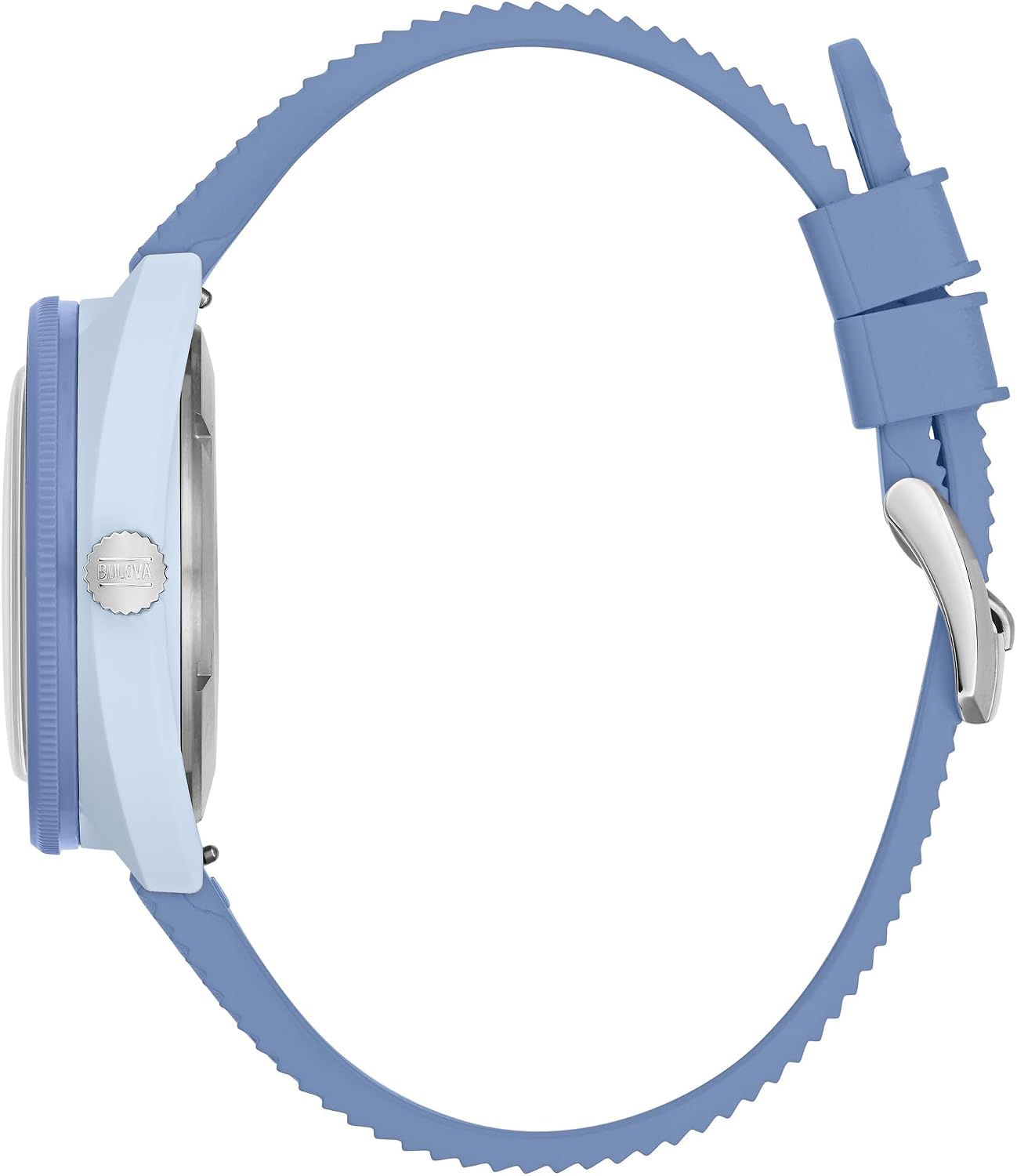 RELOJ DE PULSERA BULOVA OCEANOGRAPHER SNORKEL CAJA CERÁMICA Y CORREA DE CAUCHO BLANCA PERFORADA, DÍA Y FECHA, 100M WR - 2