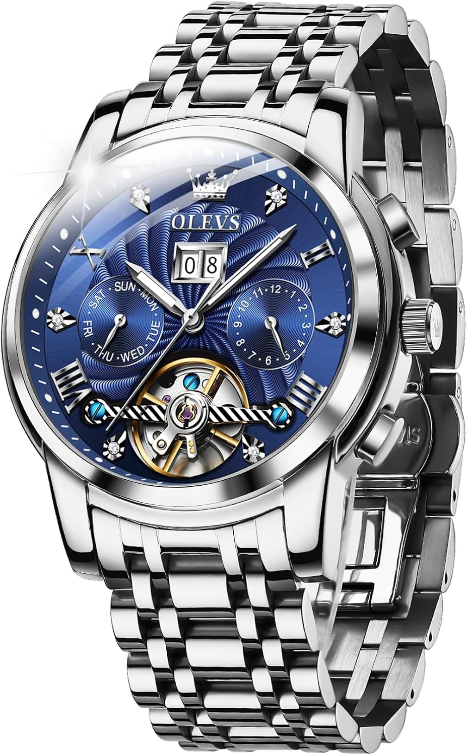 RELOJ DE PULSERA OLEVS AUTOMATIC GOLD PARA HOMBRE ACERO INOXIDABLE CLÁSICO - 1