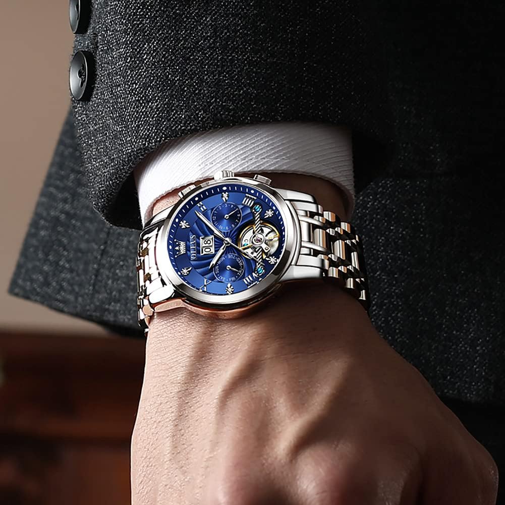 RELOJ DE PULSERA OLEVS AUTOMATIC GOLD PARA HOMBRE ACERO INOXIDABLE CLÁSICO - 4