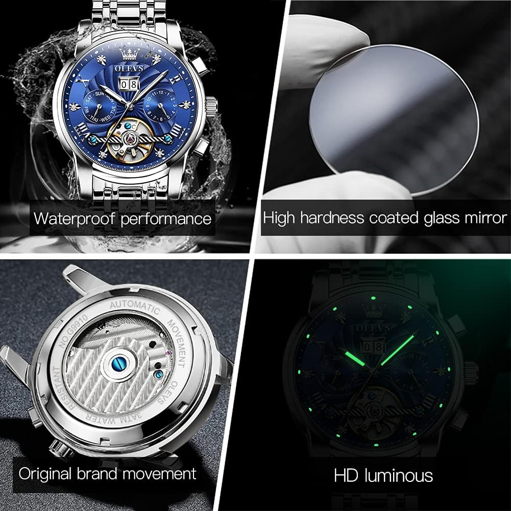 RELOJ DE PULSERA OLEVS AUTOMATIC GOLD PARA HOMBRE ACERO INOXIDABLE CLÁSICO - 5