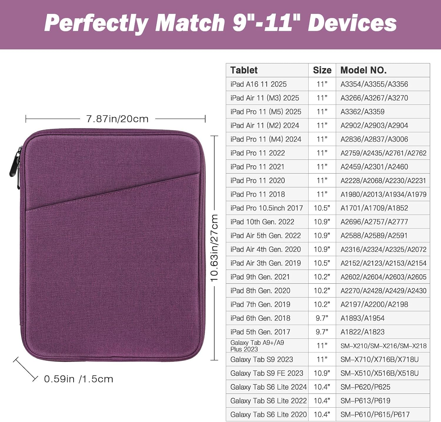 FUNDA PARA TABLET MOKO 9-11 PULGADAS CON BOLSILLO PARA ACCESORIOS - 2