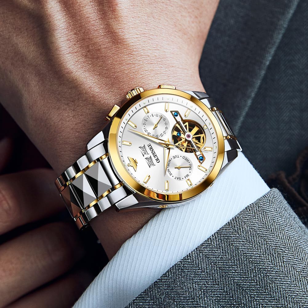 RELOJ DE PULSERA OLEVS SKELETON AUTOMÁTICO PARA HOMBRE ACERO CON CALENDARIO - 2