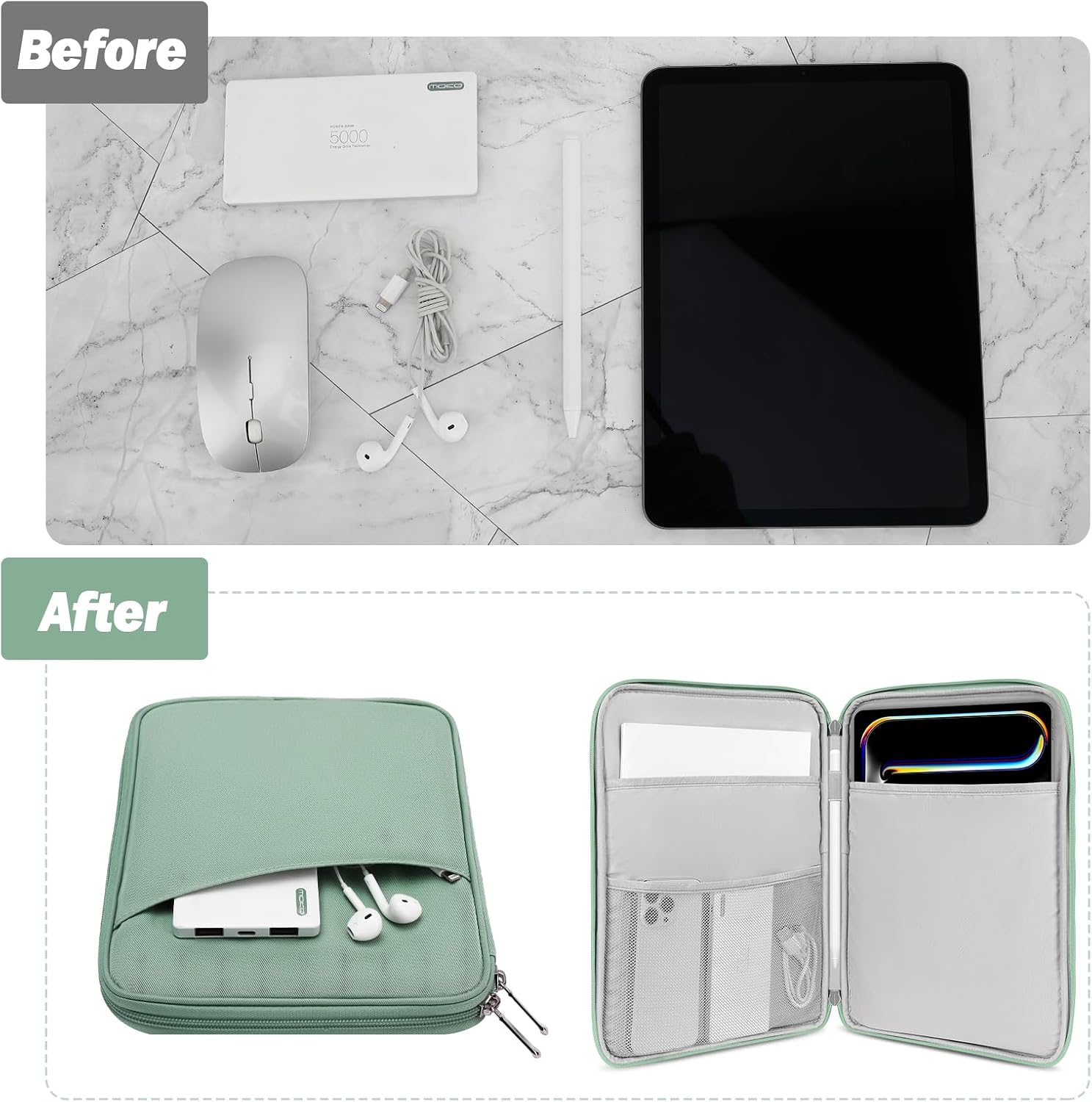 FUNDA PARA TABLET MOKO 9-11 PULGADAS CON BOLSILLO PARA ACCESORIOS - 4