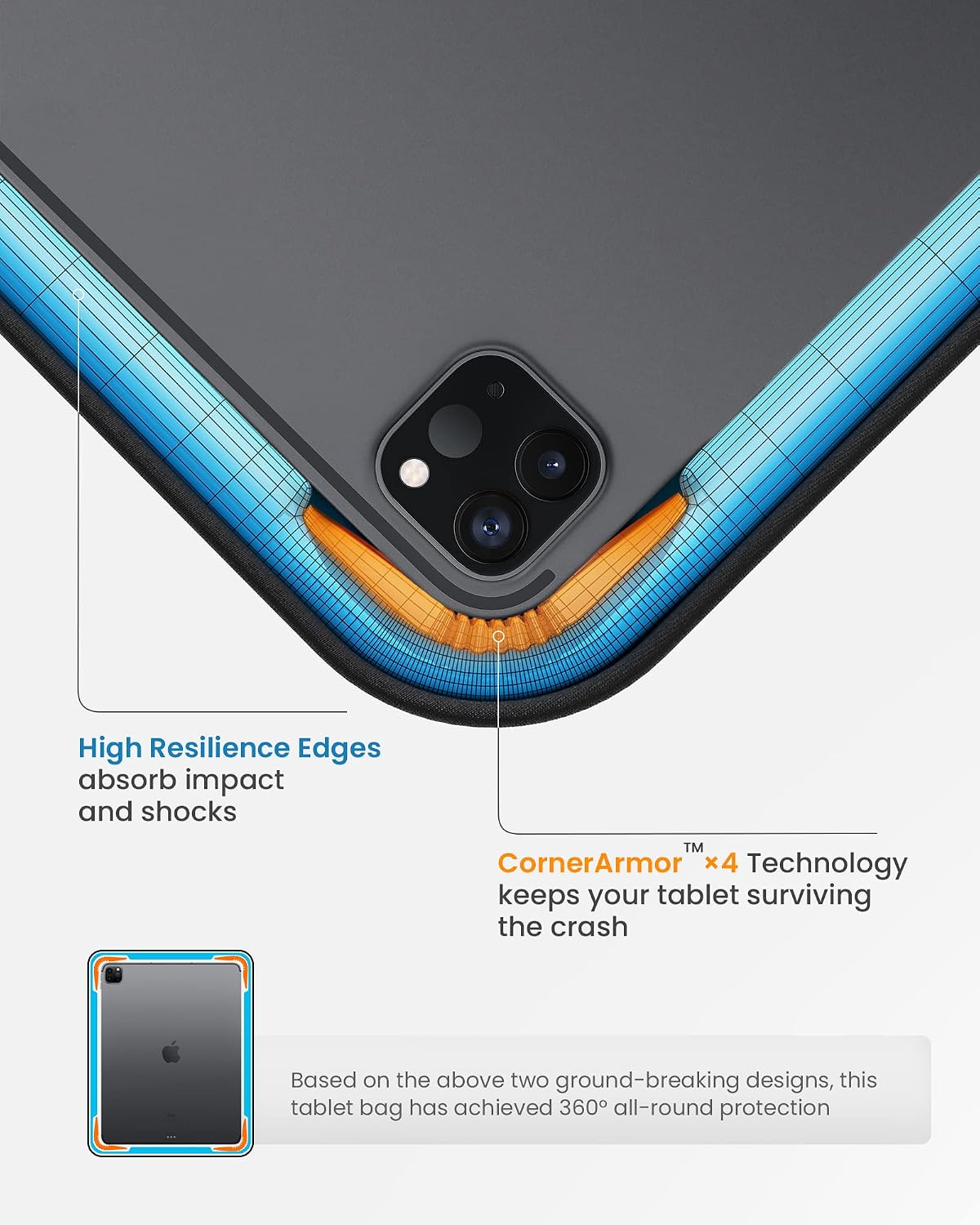 FUNDA PARA IPAD TOMTOC DEFENDERACE 360 PROTECCIÓN 13 PULGADAS - 3