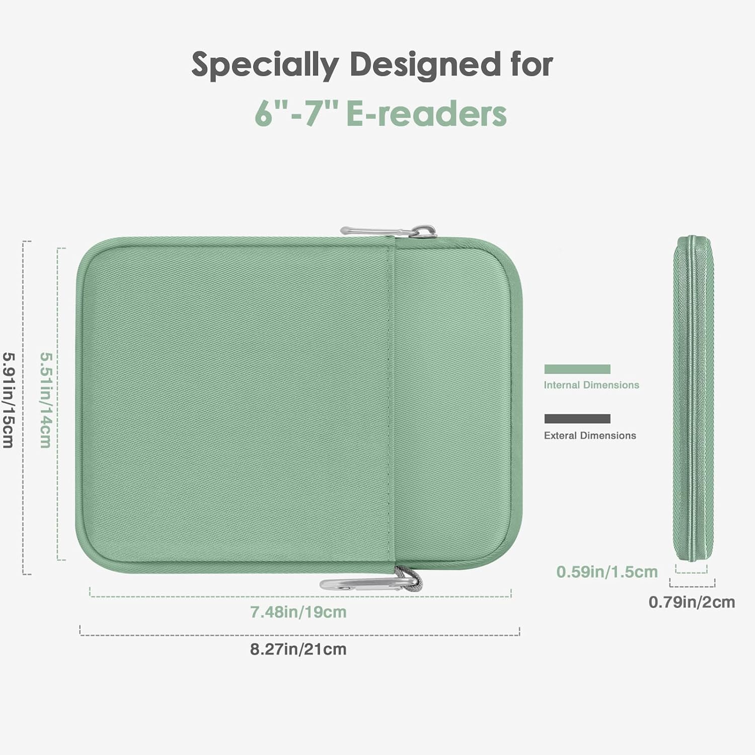 ESTUCHE PARA LECTOR ELECTRÓNICO MOKO PADDED COLORSOFT SIGNATURE EDITION 2024 VERDE OSCURO 6-7 PULGADAS - 2