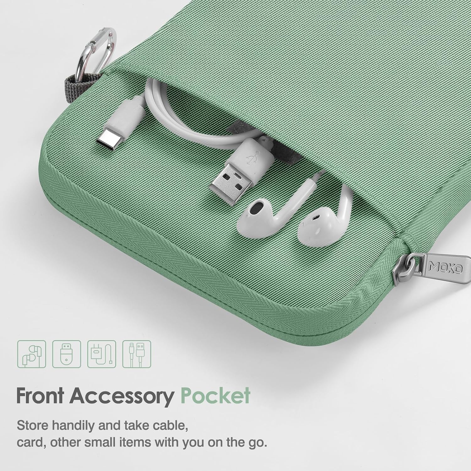 ESTUCHE PARA LECTOR ELECTRÓNICO MOKO PADDED COLORSOFT SIGNATURE EDITION 2024 VERDE OSCURO 6-7 PULGADAS - 5