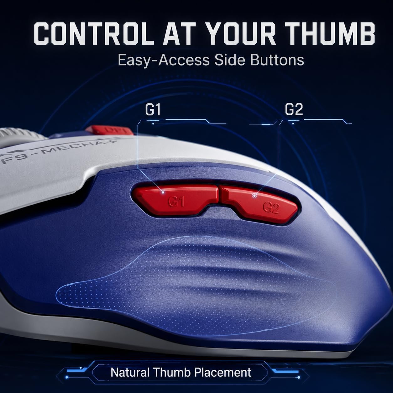 MOUSE INALÁMBRICO INPHIC A9 GAMING RECARGABLE 12800 DPI - 4