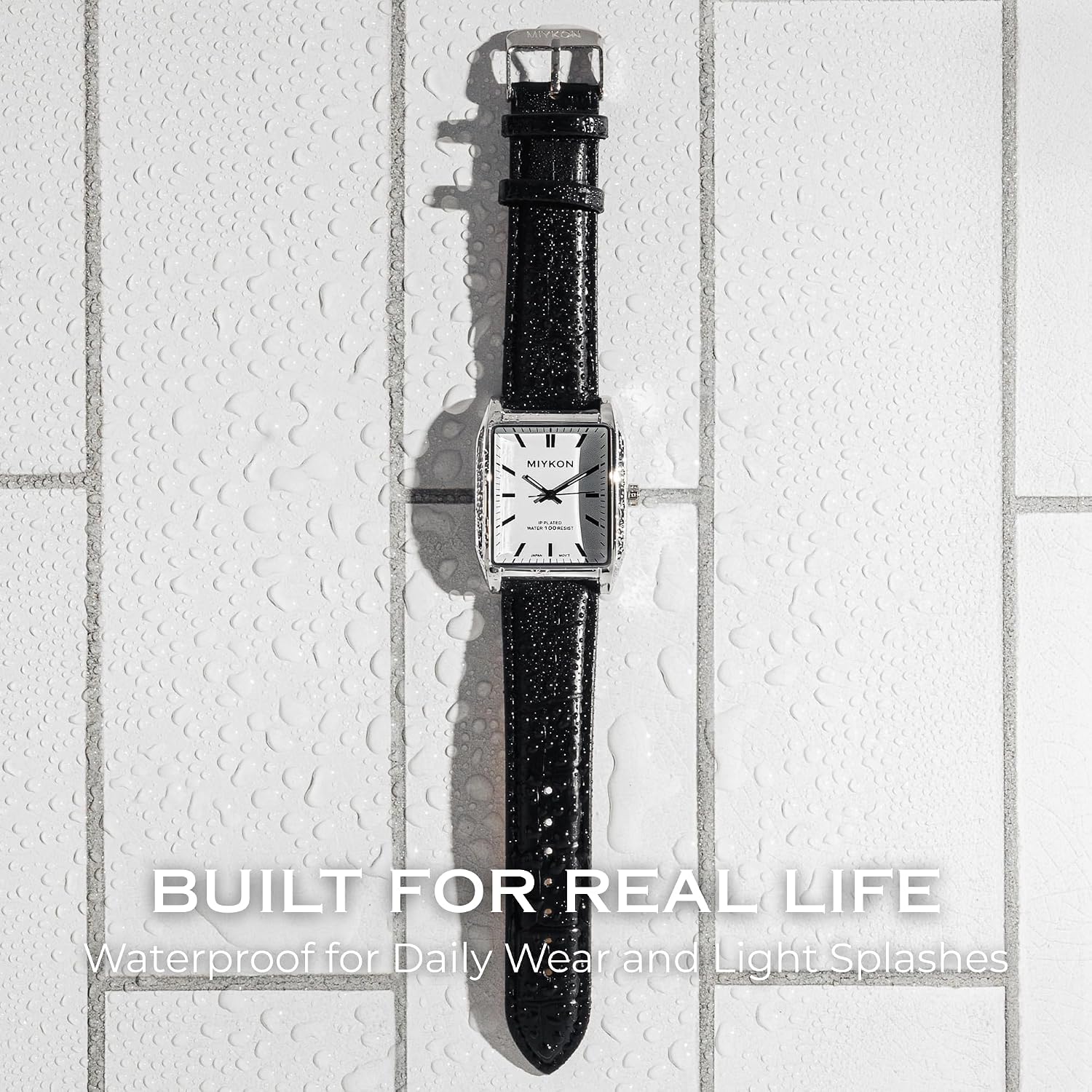 RELOJ DE PULSERA MIYKON VINTAGE TANK PARA HOMBRE CON CORREA DE CUERO GENUINO Y RESISTENCIA AL AGUA - 5