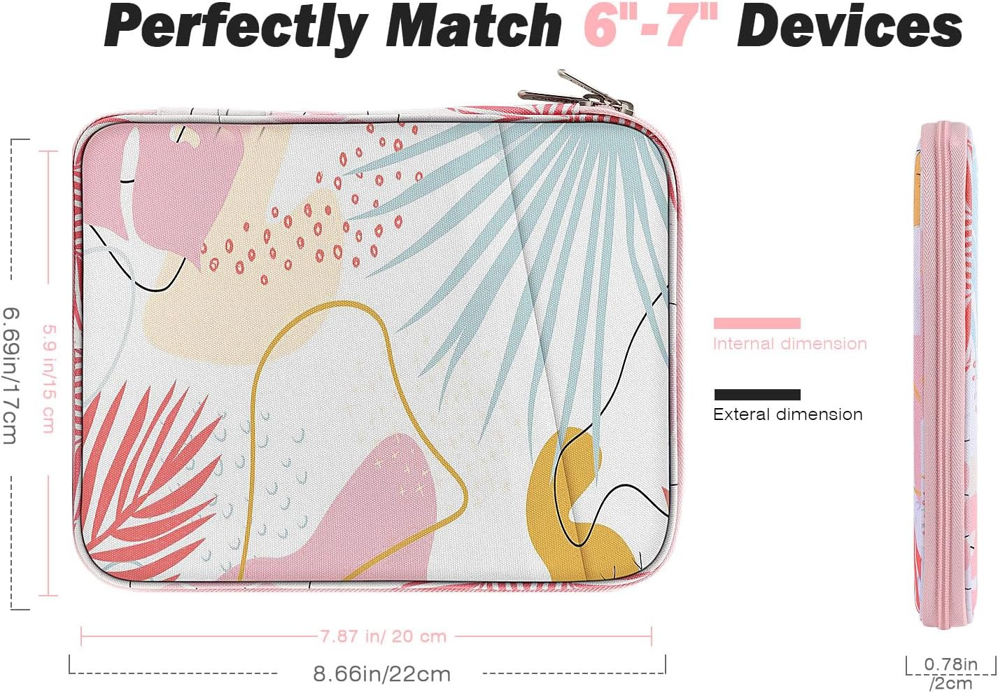FUNDA PARA EREADER MOKO 6-7 PULGADAS TROPICAL LEAF - 2