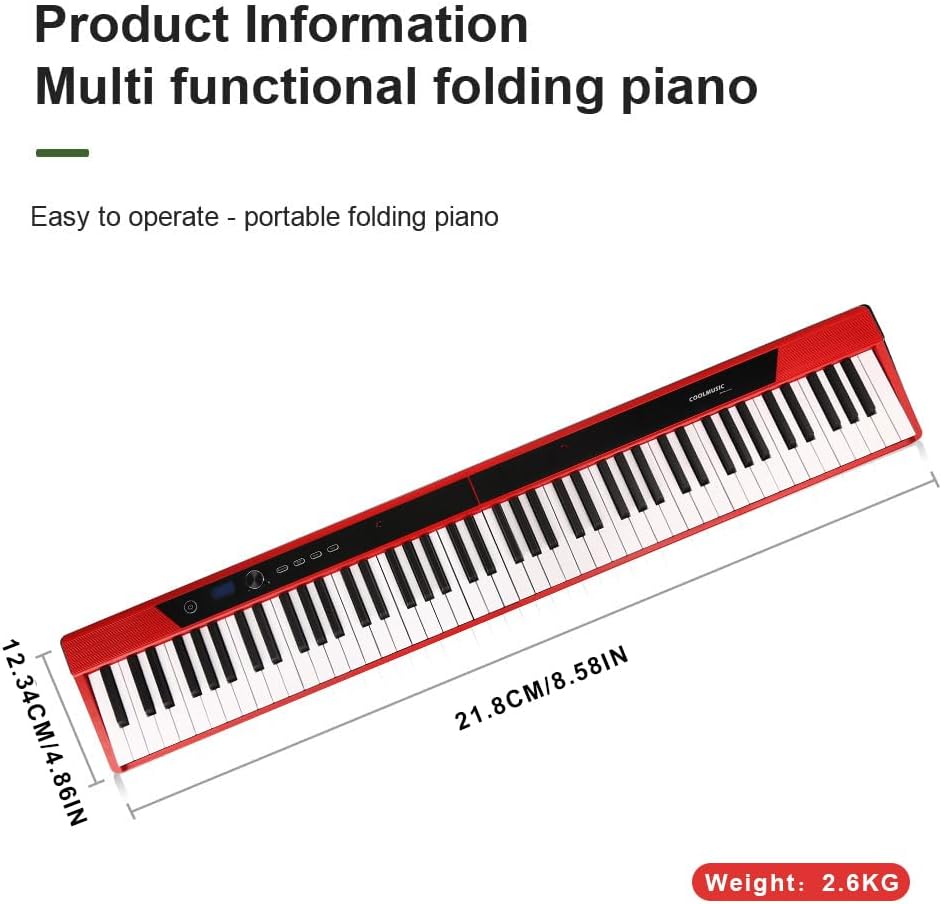 PIANO DIGITAL DELLERSOUND COOLMUSIC 88 TECLAS SEMI-PESADAS PORTÁTIL CON PEDAL SUSTAIN - 2