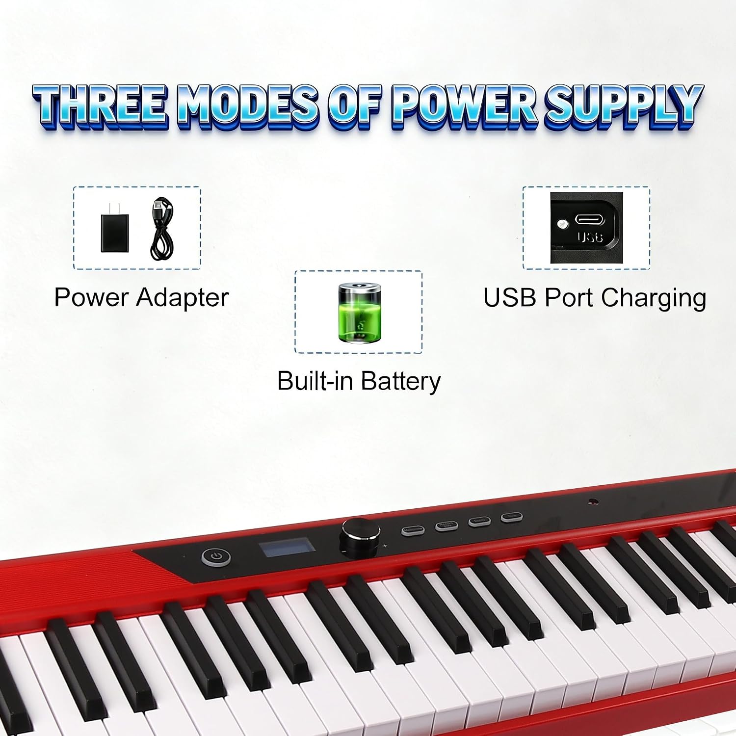 PIANO DIGITAL DELLERSOUND COOLMUSIC 88 TECLAS SEMI-PESADAS PORTÁTIL CON PEDAL SUSTAIN - 5