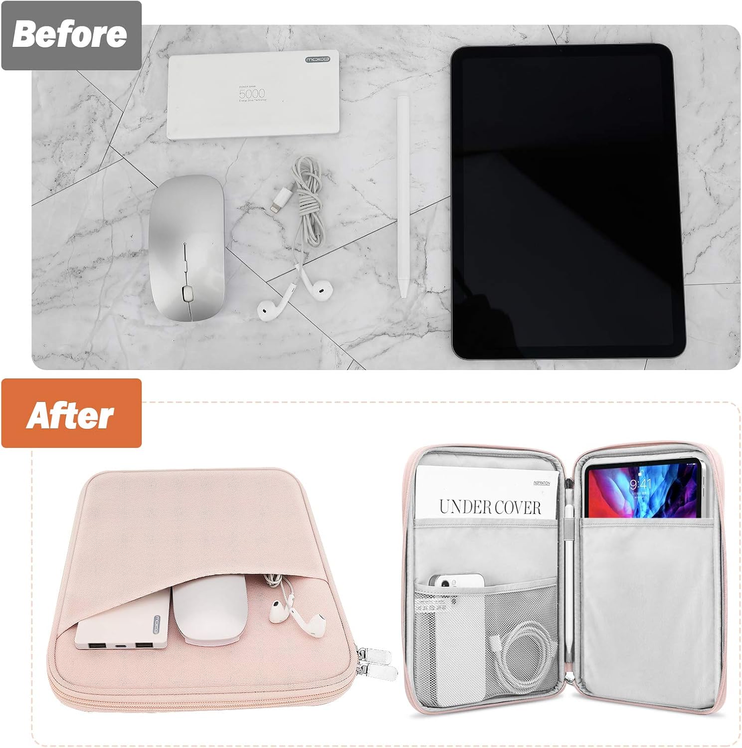 FUNDA PARA TABLET MOKO 9-11 PULGADAS CON BOLSILLO PARA ACCESORIOS - 4
