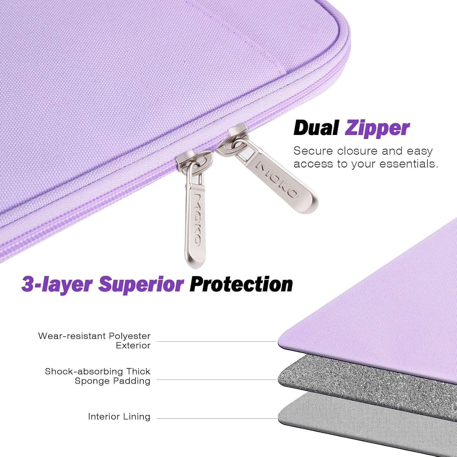 FUNDA PARA EREADER MOKO 6-7 PULGADAS LILAC - 5