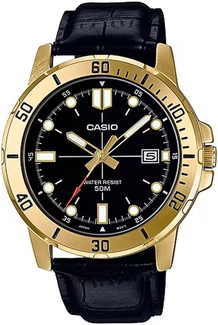 RELOJ CASIO ANALÓGICO CUERO MARRÓN CAJA ACERO 45MM - 3
