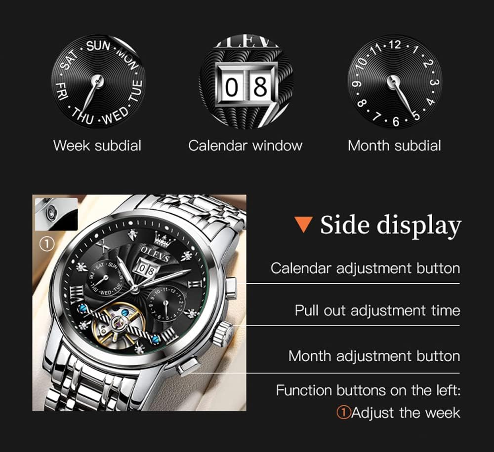 RELOJ DE PULSERA OLEVS AUTOMATIC DORADO PARA HOMBRE - 4