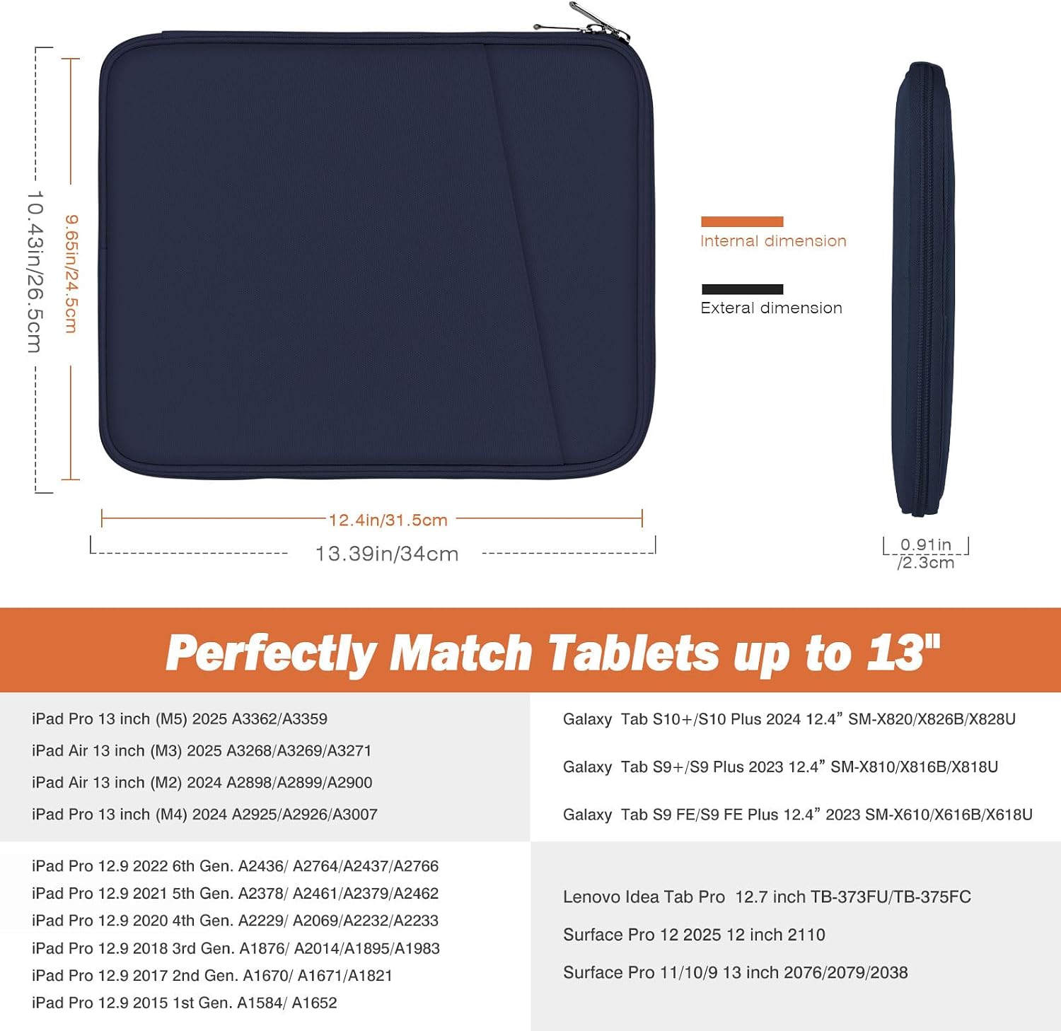 FUNDA PARA TABLET MOKO 13 PULGADAS CON BOLSILLO PARA ACCESORIOS - 2