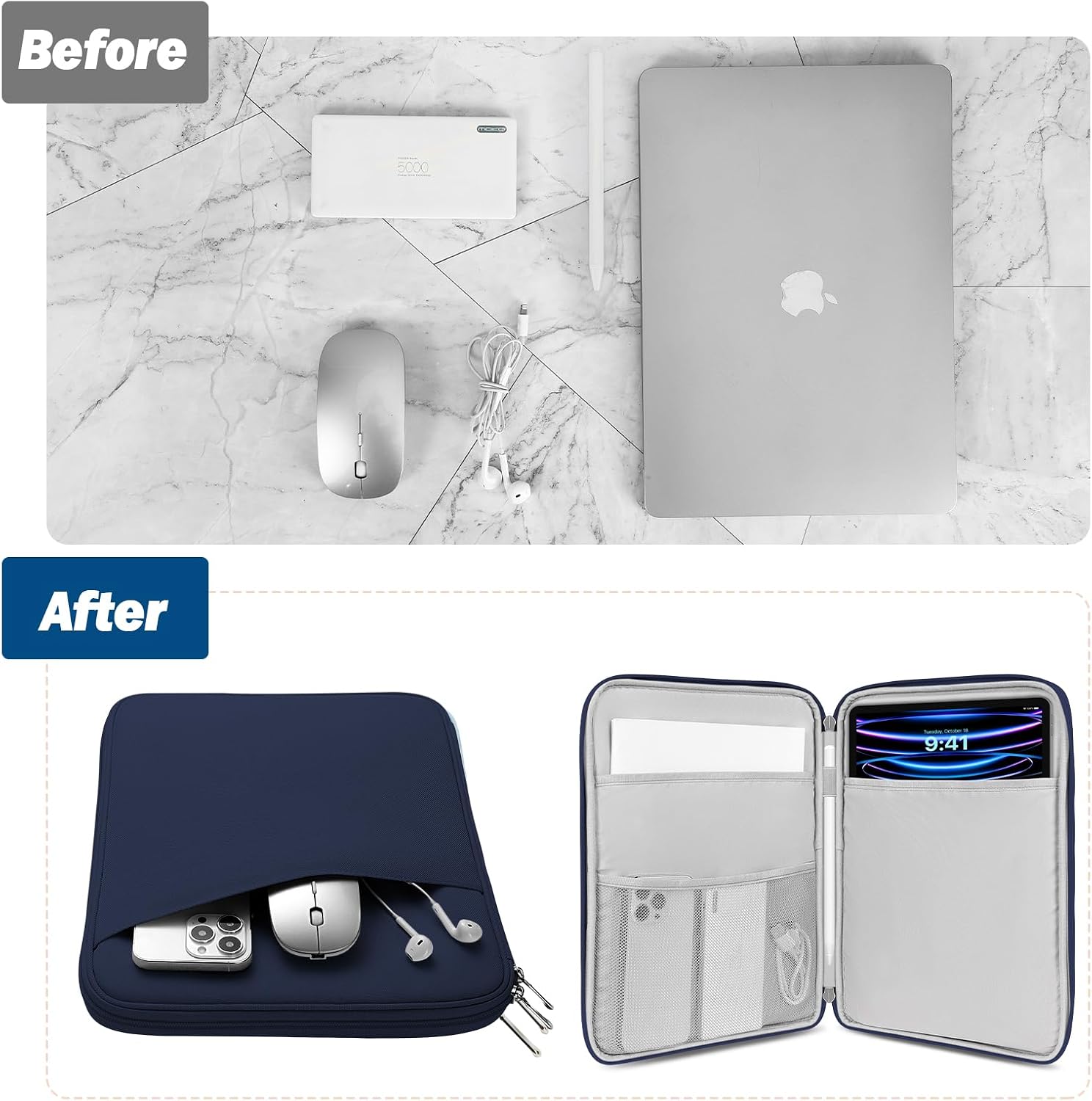 FUNDA PARA TABLET MOKO 13 PULGADAS CON BOLSILLO PARA ACCESORIOS - 4