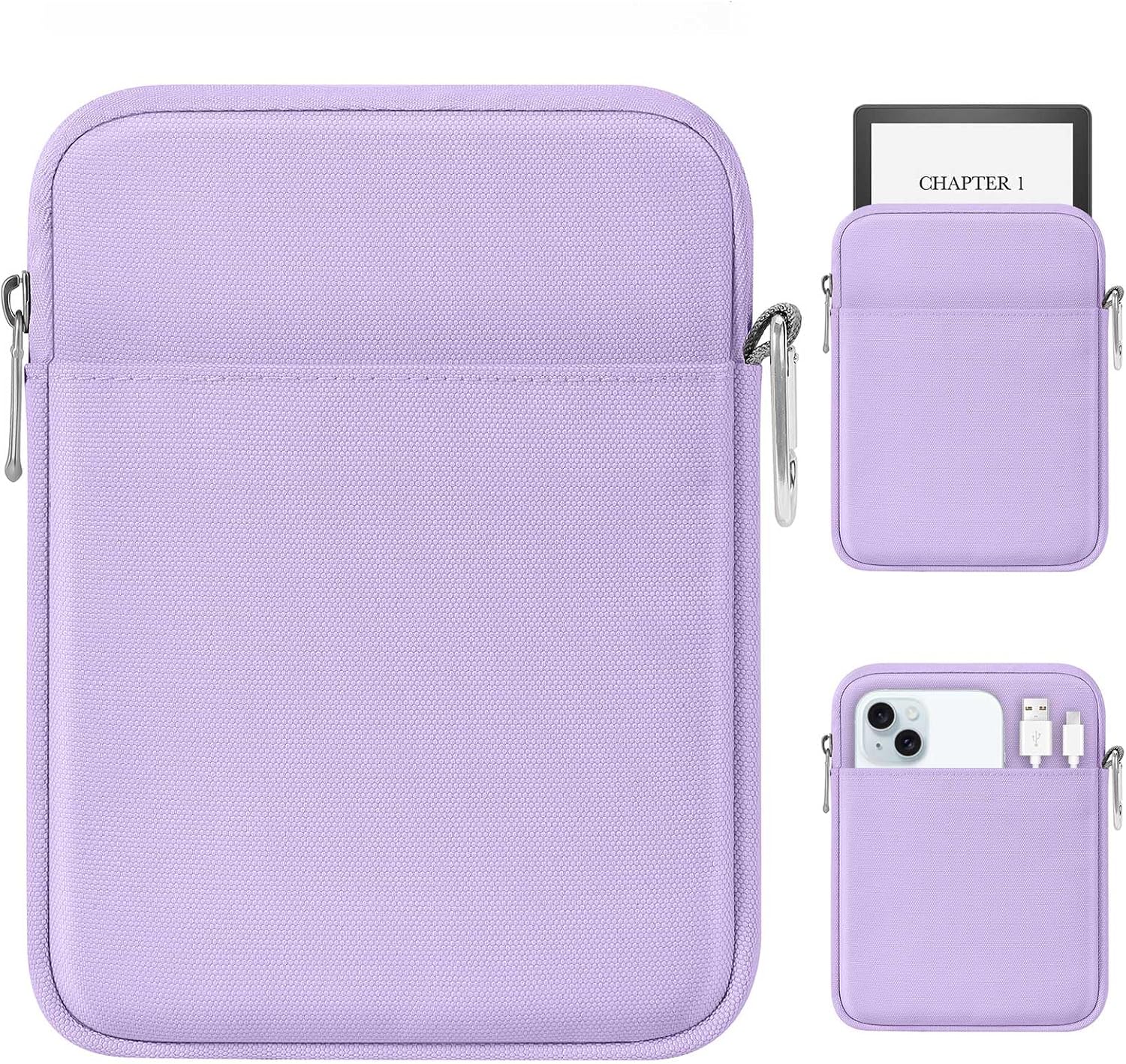 ESTUCHE ACOLCHADO PARA LECTOR ELECTRÓNICO MOKO LILAC COMPATIBLE 6-7 PULGADAS - 1