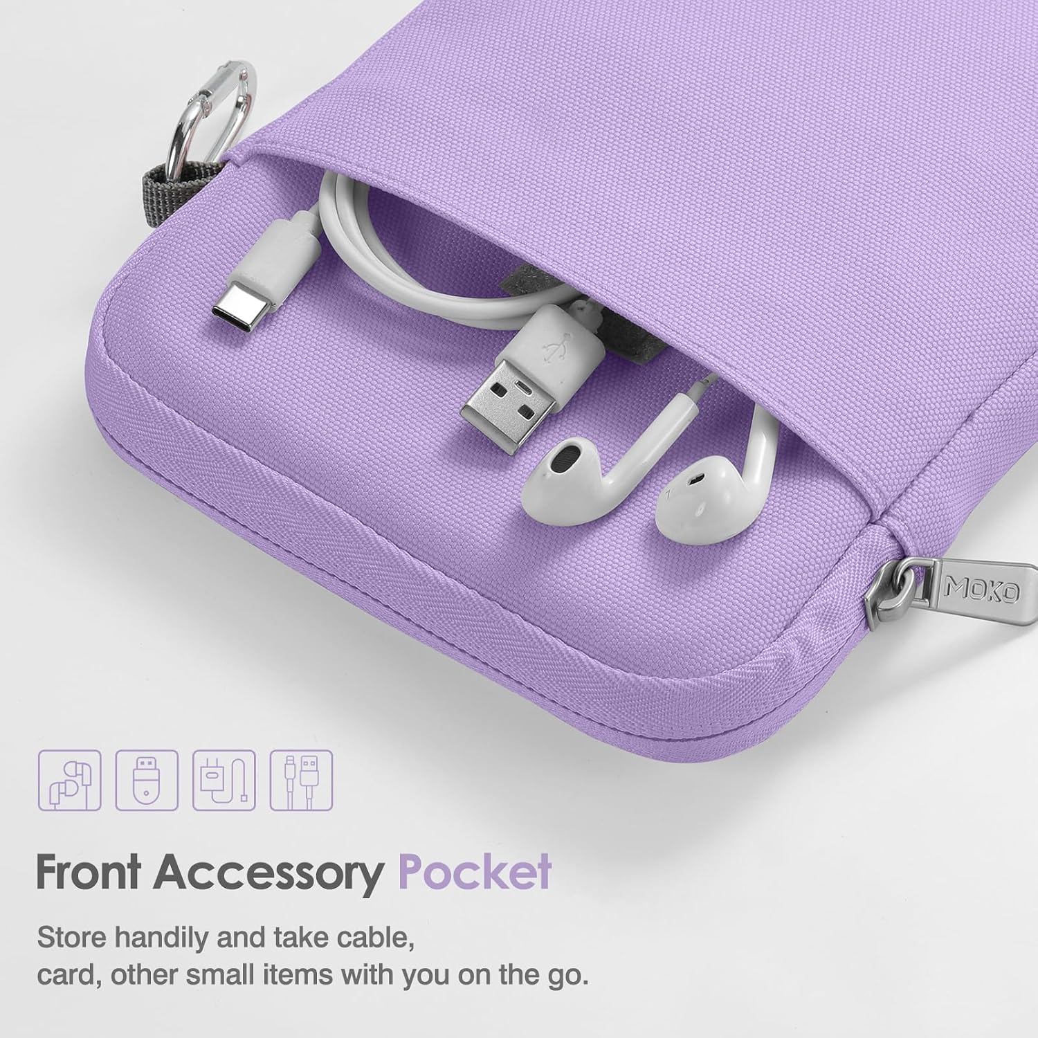 ESTUCHE ACOLCHADO PARA LECTOR ELECTRÓNICO MOKO LILAC COMPATIBLE 6-7 PULGADAS - 5