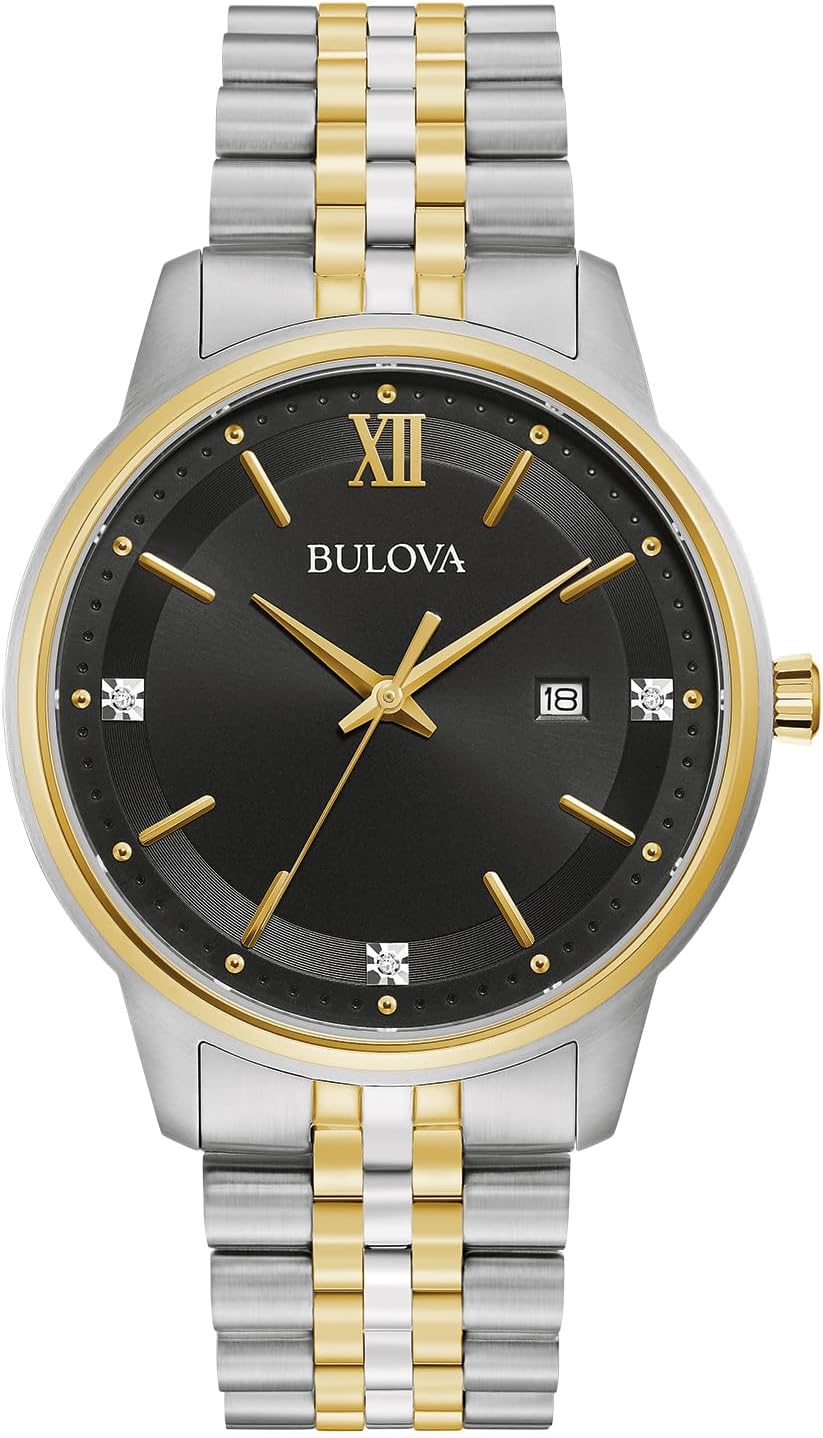 RELOJ DE PULSERA BULOVA CLASSIC DIAMOND PARA HOMBRE, CUARZO, 41MM, ACERO INOXIDABLE BICOLOR - 1