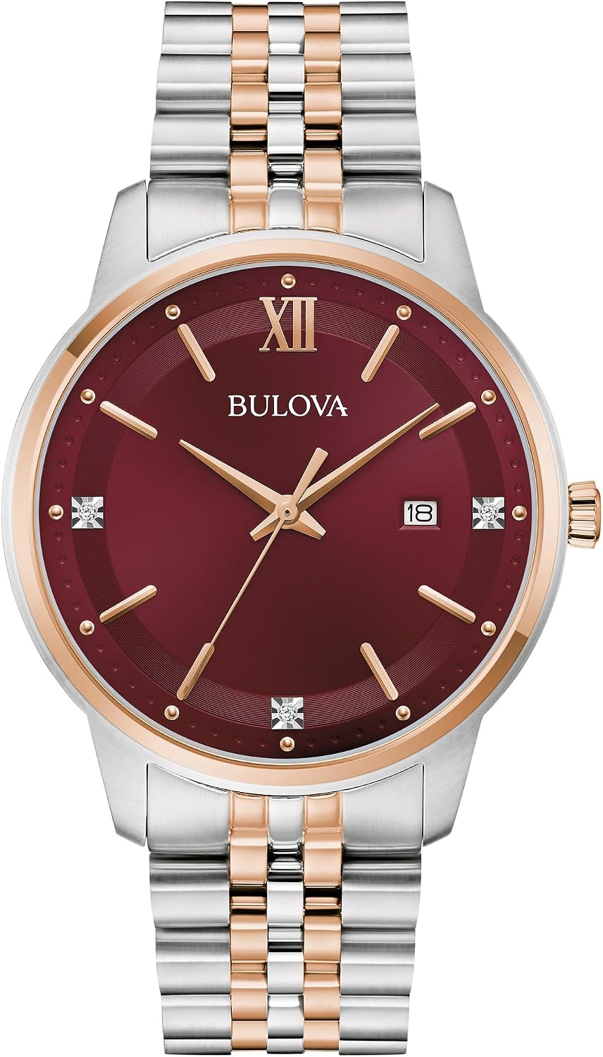 RELOJ DE PULSERA BULOVA CLASSIC DIAMOND PARA HOMBRE, CUARZO, 41MM, ACERO INOXIDABLE BICOLOR - 5