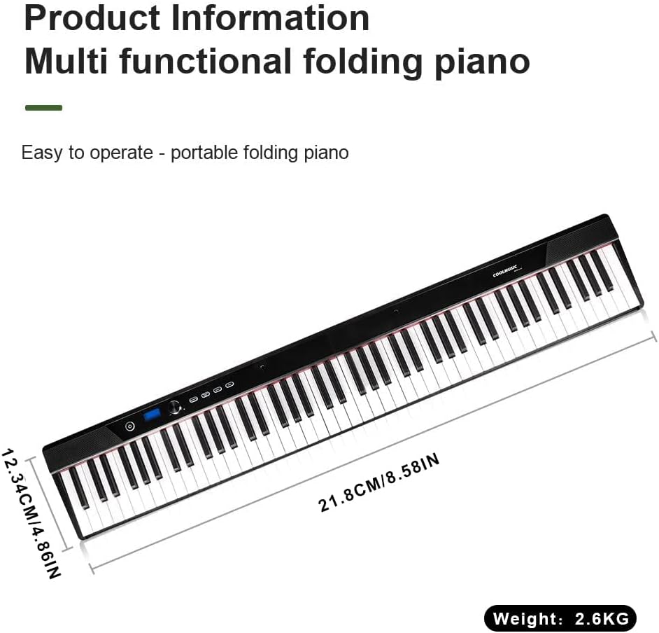 TECLADO PLEGABLE COOLMUSIC 88 TECLAS SEMI-PESADAS MADERA - 3