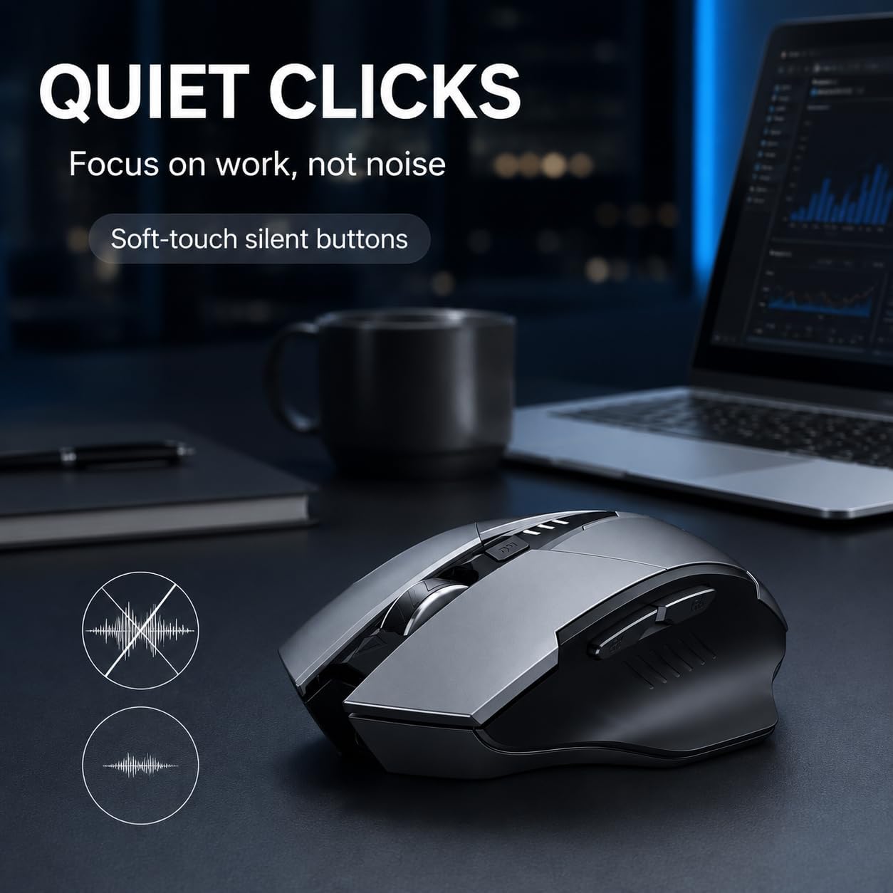 MOUSE BLUETOOTH INPHIC TRI-MODE CON BATERÍA VISIBLE RECARGABLE - 4