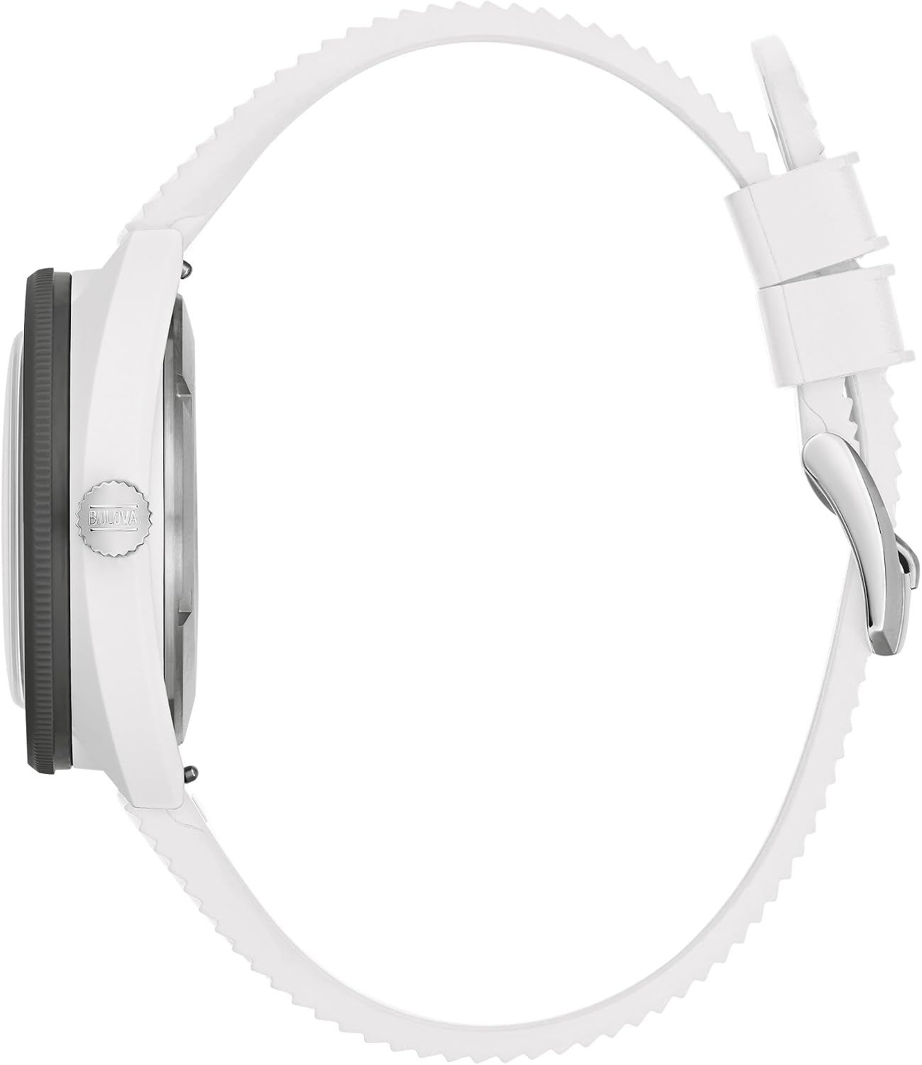 RELOJ DE PULSERA BULOVA OCEANOGRAPHER SNORKEL CAJA CERÁMICA CORREA DE CAUCHO BLANCO PERFORADO - 2