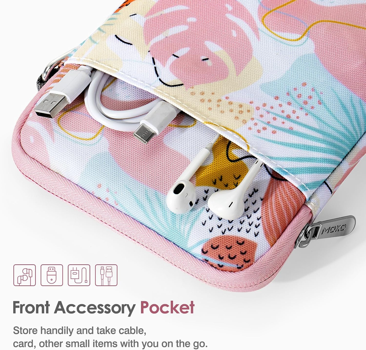 ESTUCHE PARA LECTOR ELECTRÓNICO MOKO TROPICAL LEAF PARA TABLET DE 6-7 PULGADAS - 5