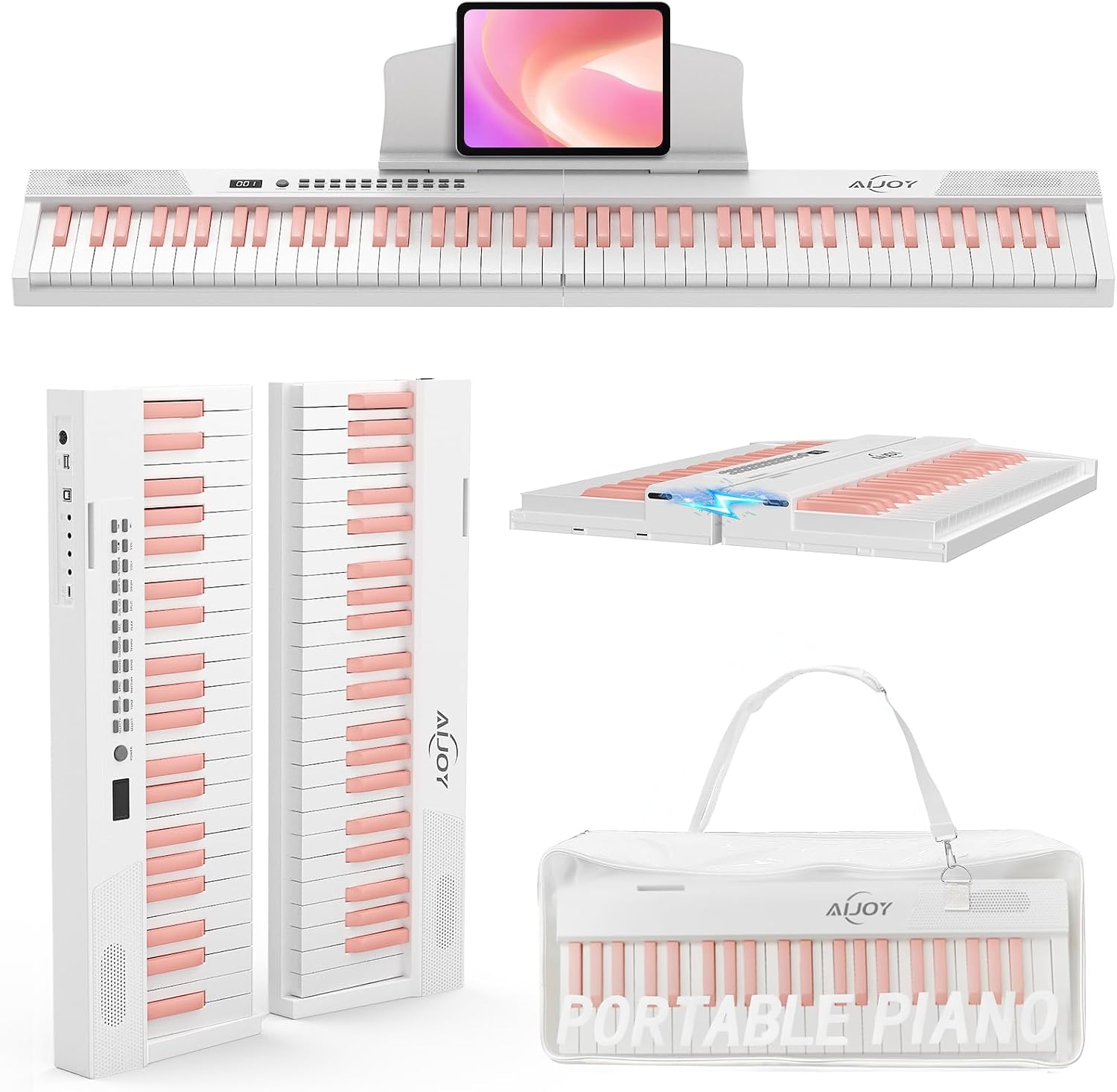 TECLADO PORTÁTIL AIJOY 88 TECLAS CON DISEÑO MAGNÉTICO DIVIDIDO - 1