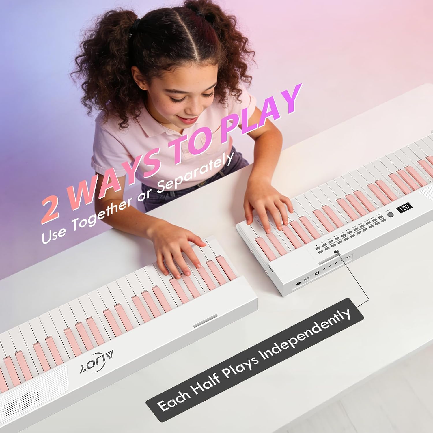 TECLADO PORTÁTIL AIJOY 88 TECLAS CON DISEÑO MAGNÉTICO DIVIDIDO - 2