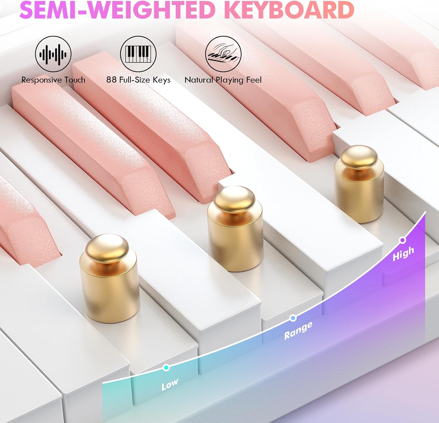 TECLADO PORTÁTIL AIJOY 88 TECLAS CON DISEÑO MAGNÉTICO DIVIDIDO - 4