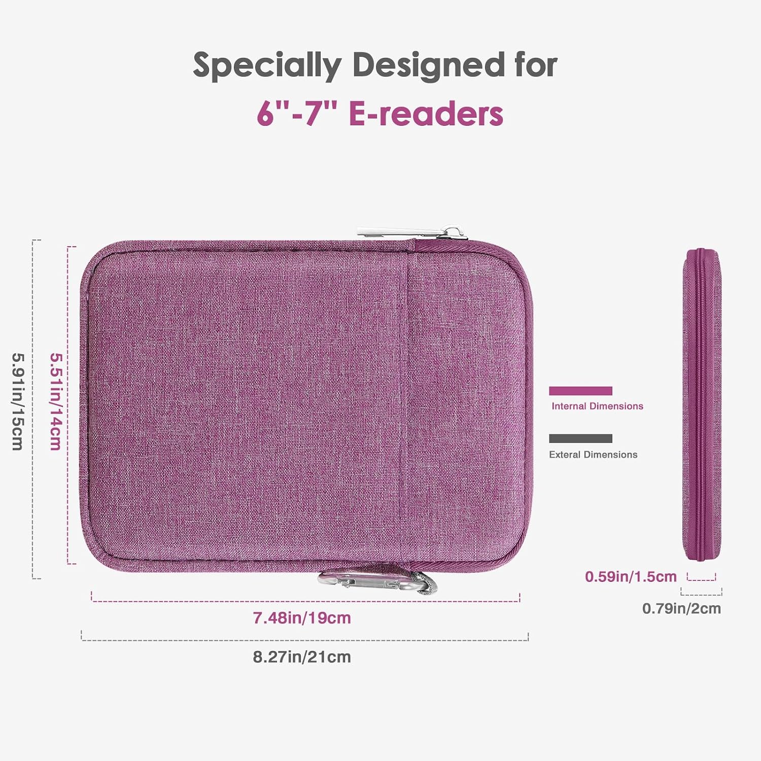 FUNDA ACOLCHONADA PARA EREADER MOKO 6-7 PULGADAS COLORSOFT SIGNATURE EDITION 2024 MORADO - 2