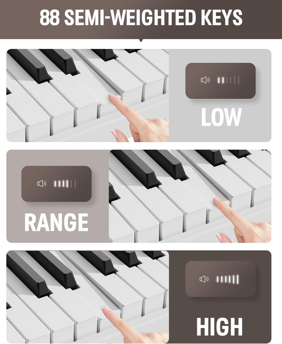 TECLADO PLEGABLE FINGER DANCE 88 TECLAS BLUETOOTH MIDI MADERA - 5