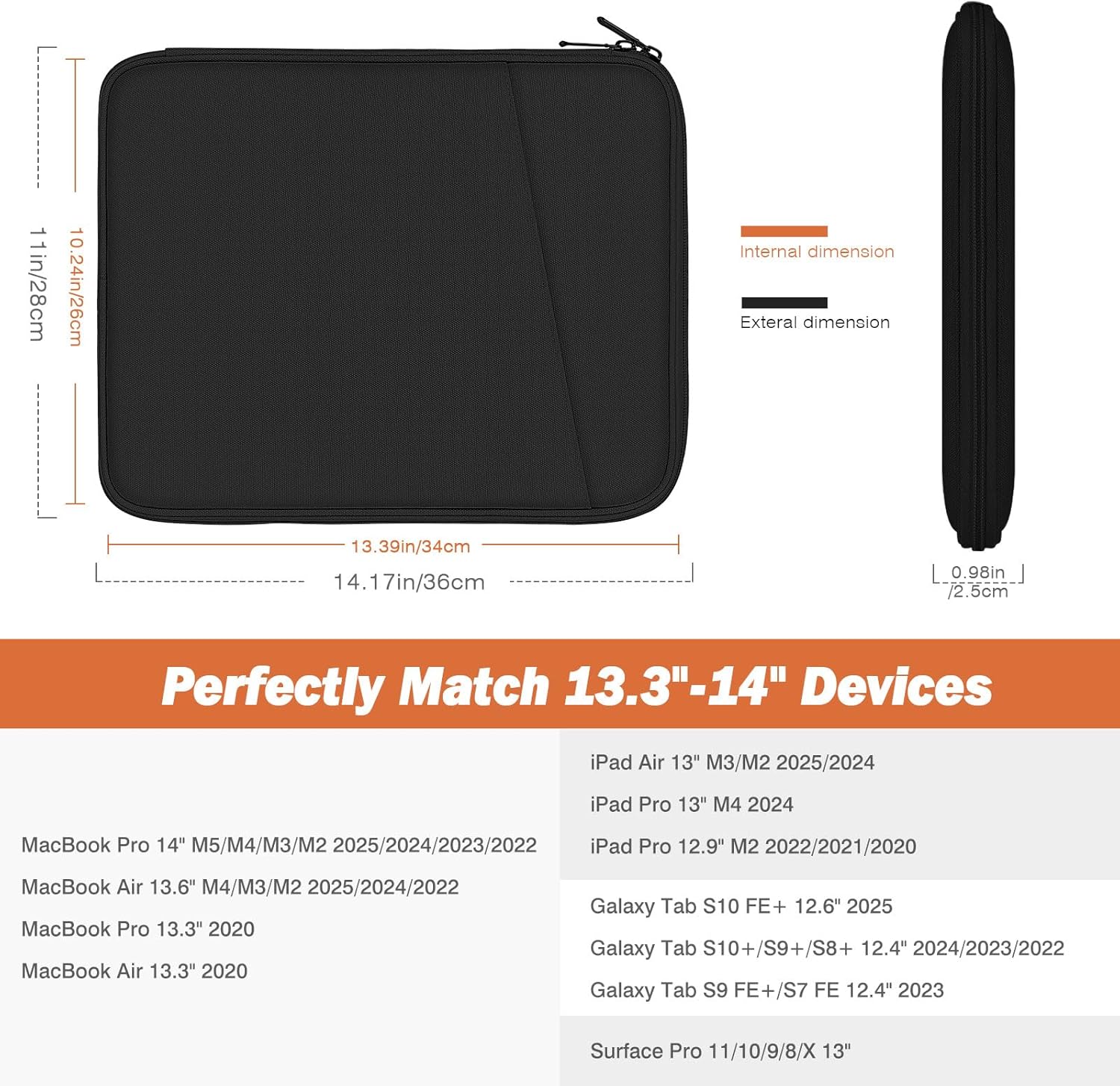 FUNDA PARA LAPTOP MOKO 13.3-14 PULGADAS CON BOLSILLO PARA ACCESORIOS - 2