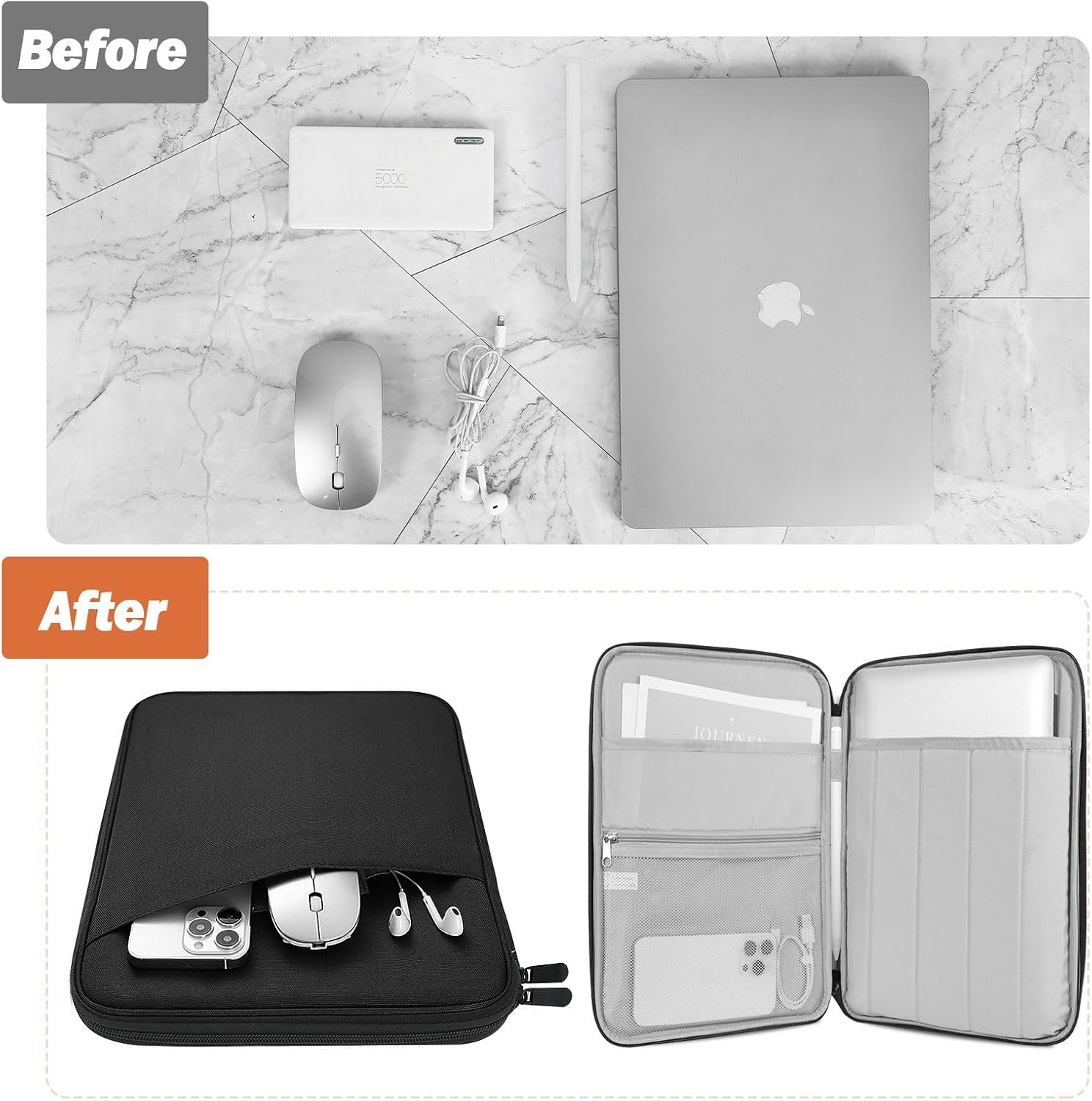 FUNDA PARA LAPTOP MOKO 13.3-14 PULGADAS CON BOLSILLO PARA ACCESORIOS - 4