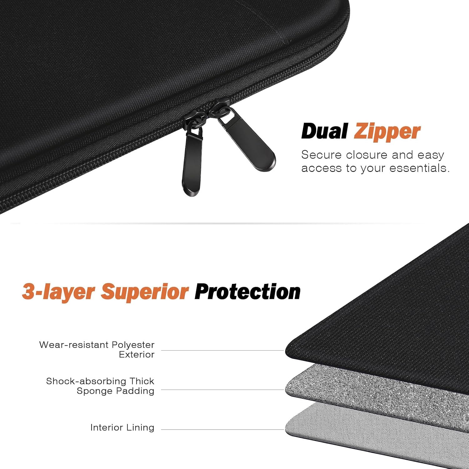 FUNDA PARA LAPTOP MOKO 13.3-14 PULGADAS CON BOLSILLO PARA ACCESORIOS - 5