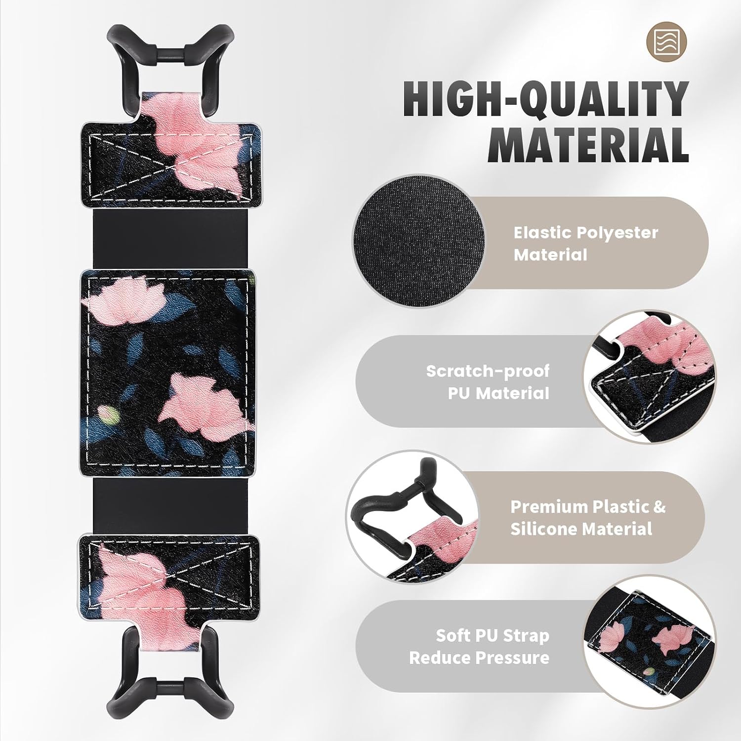 SOPORTE DE MANO MOKO PARA KINDLE Y FIRE TABLET 6-8 PULGADAS NEGRO Y ROSA - 3