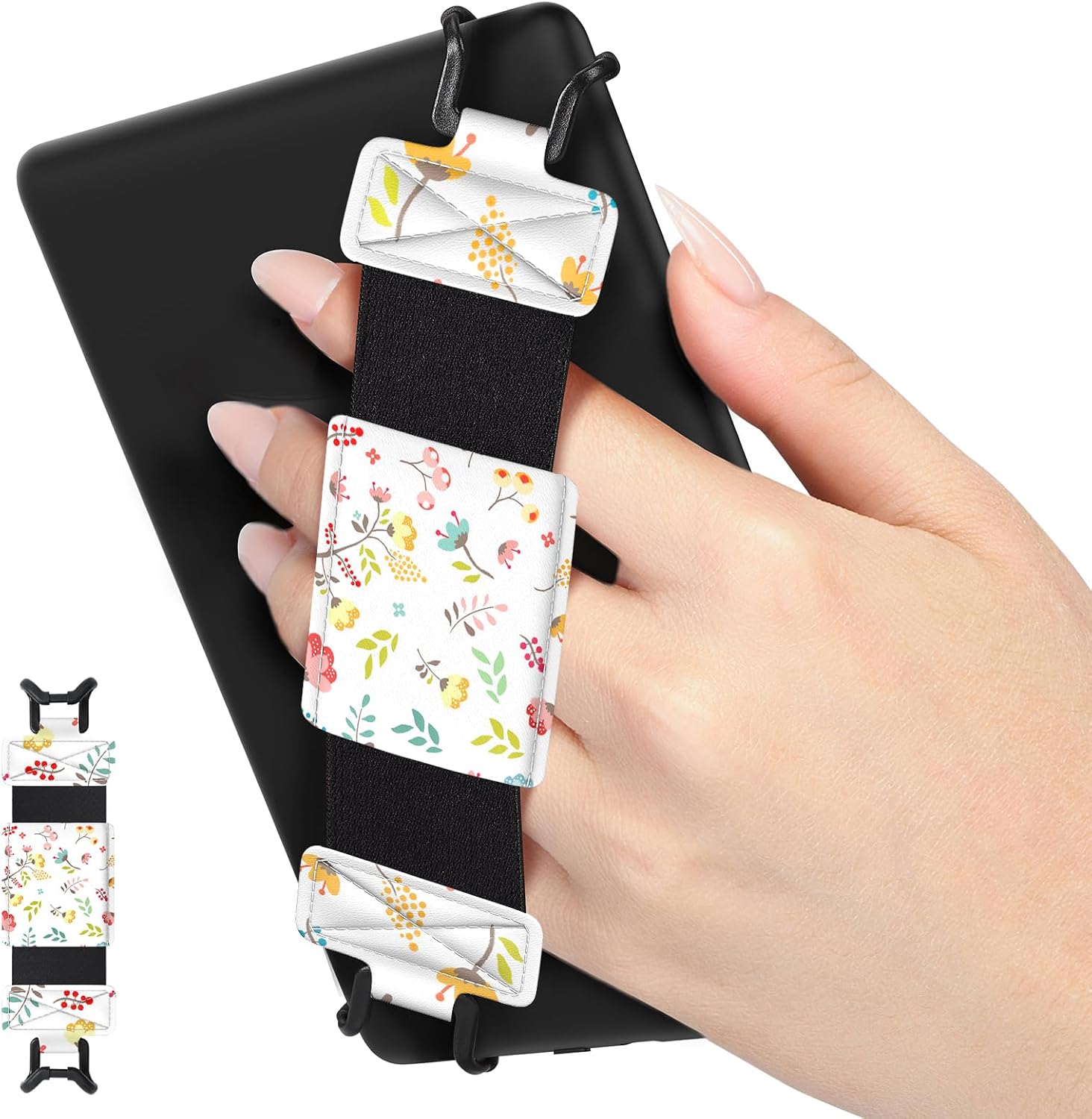 SOPORTE DE MANO MOKO PARA KINDLE Y TABLETS 6-8 PULGADAS FLORES - 1