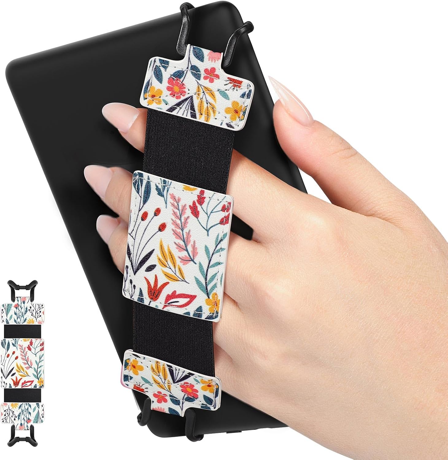 SOPORTE DE MANO MOKO PARA KINDLE Y TABLETS 6-8 PULGADAS FLORES - 1