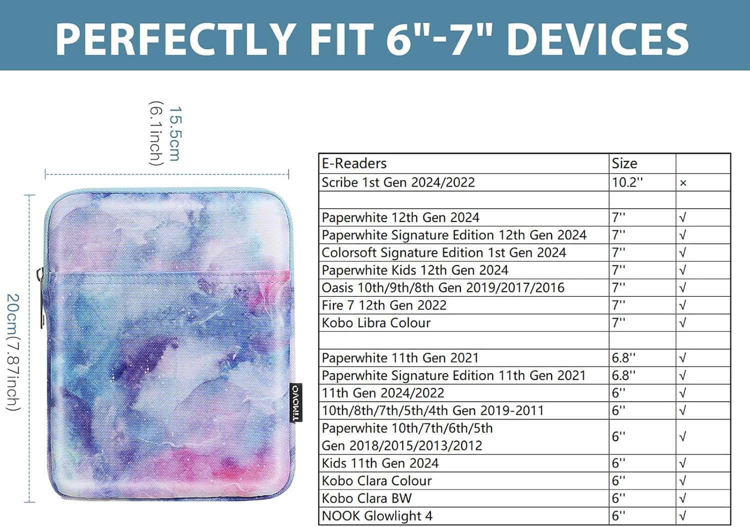 ESTUCHE PARA EREADER TIMOVO 6-7 PULGADAS NEBULOSA - 2