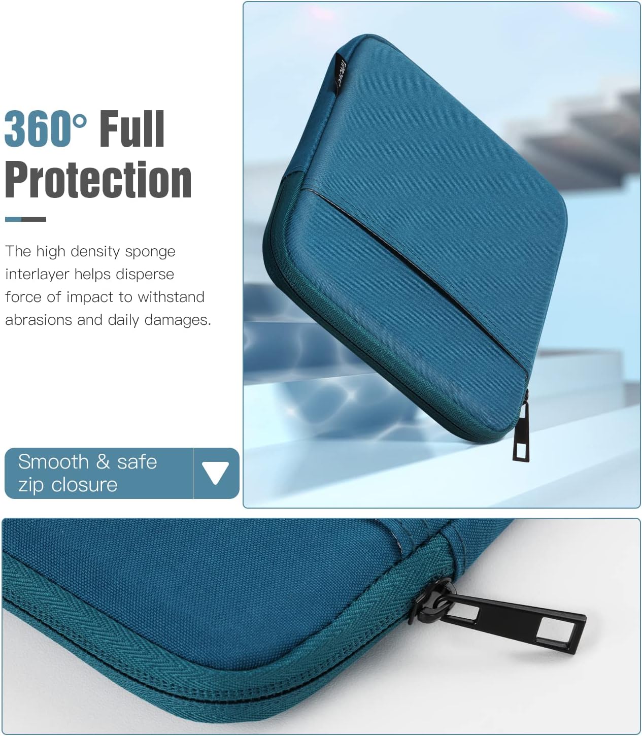 ESTUCHE PARA EREADER TIMOVO 6-7 PULGADAS AZUL PAVO REAL - 5